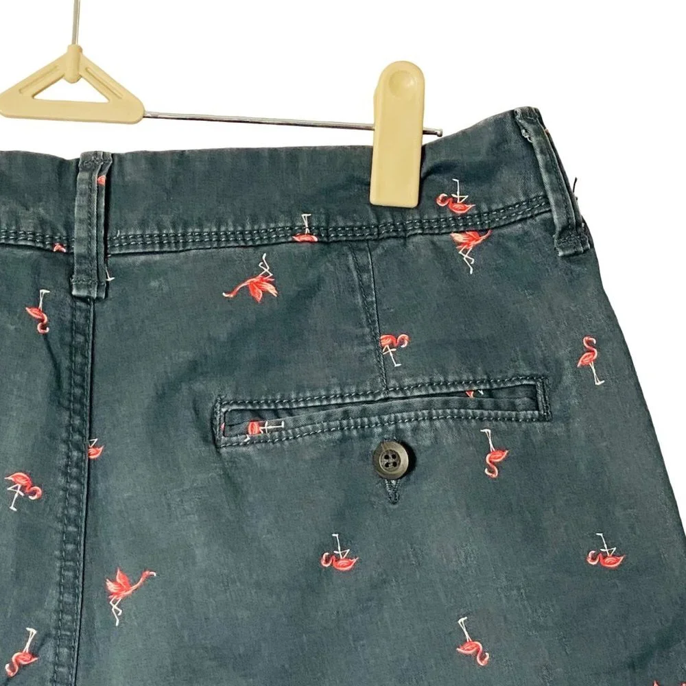 Aeropostale Men Size 28‎ Flamingo Embroidered Cotton Blend Chino Shorts